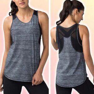LULULEMON Sculpt Tank II Sz 2 Salt Alpine White Black / Black